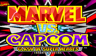 Marvel Vs. Capcom: Clash of Super Heroes (Euro 980123) Title Screen
